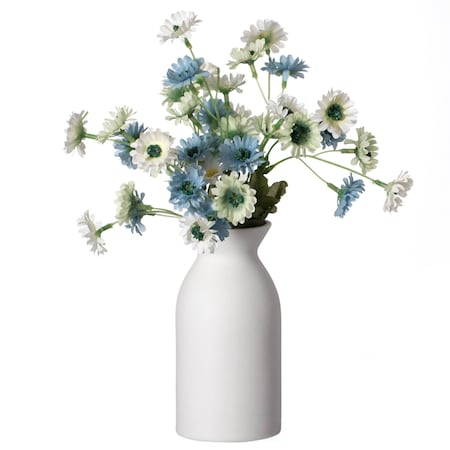 Uniquewise Contemporary White Cylinder Shaped Ceramic Table Flower Vase Holder, 6 Inch QI004364.S